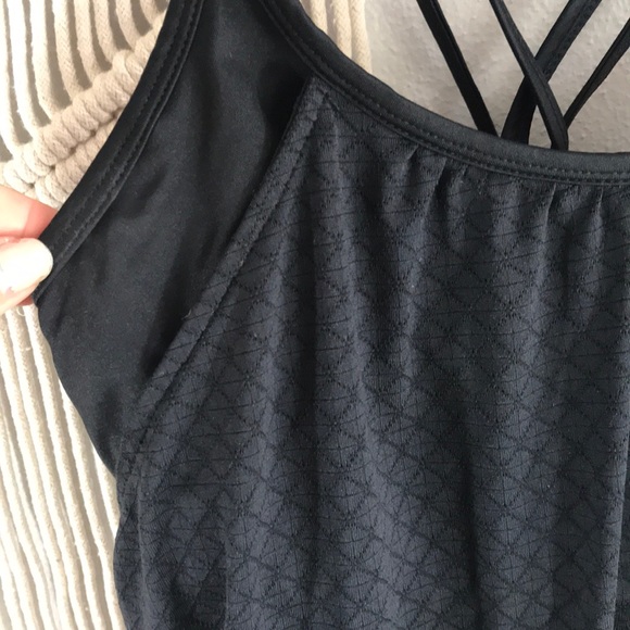 Athleta Hidden Agenda Black Tank Top M - Picture 3 of 7